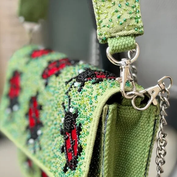 NEW America and Beyond Ladybug Viral Beaded Bag - Picture 8 of 11